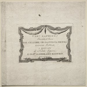 Forskellige Caprices: Titelside af Giovanni-Battista Tiepolo