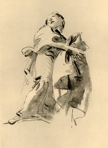 Kvinde bøjer til højre, men ser op, midten af 1700-tallet, 1928 af Giovanni Battista Tiepolo