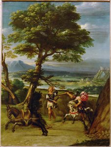 Landskab med Absalom dræbt af Joab ... af Giovanni Battista Viola