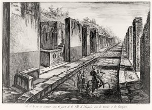 Udsigt over gaden til porten til byen Pompeji, fra Antiquites de Pompeia af G.B. Piranesi, graveret af Francesco Piranesi (1758-1810) 1804 af Giovanni Battista Piranesi