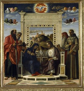 Jomfruens kroning med SS. Paul, Peter, Hieronymus og Frans af Assisi med scener fra de helliges liv i predella-panelet, kendt som 