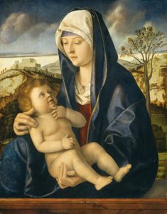 Madonna og barn i et landskab, ca. 14901500. af Giovanni Bellini