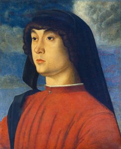Portræt af en ung mand i rødt af Giovanni Bellini