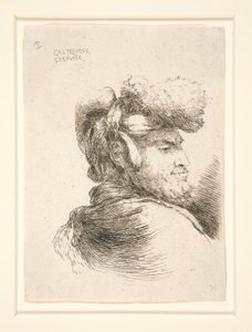 A Man in Profile, drejet til højre, fra serien Les petites tetes d af Giovanni Benedetto Castiglione