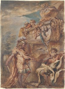 Alexander ved Kyros grav af Giovanni Benedetto Castiglione