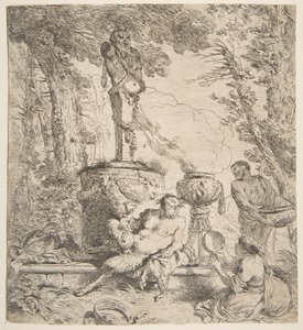 Bacchanal foran et alter for guderne, ca. 1645. af Giovanni Benedetto Castiglione