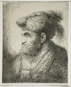 Skægget mand med turban, 1647-51 af Giovanni Benedetto Castiglione