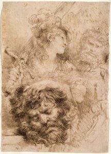 David med Goliats hoved af Giovanni Benedetto Castiglione