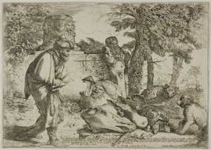 Diogenes søger en ærlig mand af Giovanni Benedetto Castiglione