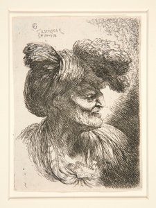 Figur mod højre, fra serien Small Studies of Heads af Giovanni Benedetto Castiglione