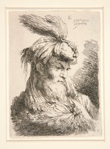 Figur mod højre, fra serien Small Studies of Heads af Giovanni Benedetto Castiglione