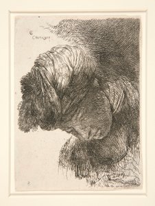 Figur med sænket hoved, fra serien Small Studies of Heads af Giovanni Benedetto Castiglione