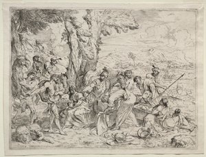 Laban søger efter idoler i Rachels bagage af Giovanni Benedetto Castiglione