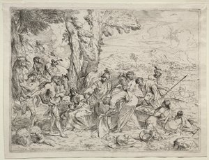 Laban søger efter idoler i Rachels bagage, ca. 1635. af Giovanni Benedetto Castiglione