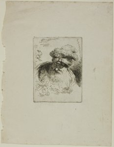 Gammel mand med turban af Giovanni Benedetto Castiglione