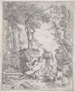 Pan Liggende foran en Herm af Giovanni Benedetto Castiglione