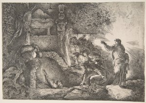 Rejsning af Lazarus, 1645-1650. af Giovanni Benedetto Castiglione
