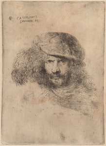 Selvportræt(?), Iført en plymeret kasket ["Portræt af Bernini"]