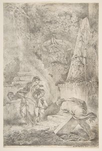 Theseus finder sin fars våben, 1645 udgivet 1648. af Giovanni Benedetto Castiglione