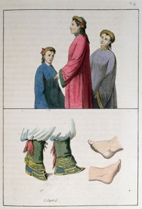 Kinesiske kvinders fødder, illustration fra 