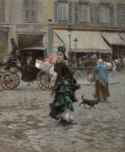 Når man krydser gaden. 1873-75 af Giovanni Boldini