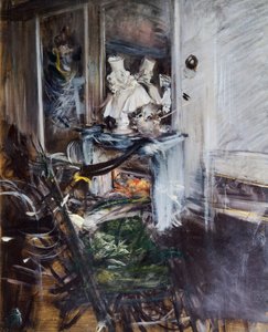 Kardinal Bernini i malerens værelse af Giovanni Boldini (1842-1931), olie på lærred, 53x46 cm af Giovanni Boldini