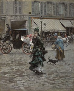 Krydser gaden, 1873-75 af Giovanni Boldini