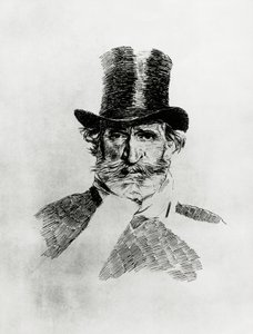 Portræt af Giuseppe Verdi (1813-1901), italiensk komponist, tegning af Giovanni Boldini (1842-1931) af Giovanni Boldini