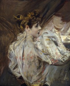 Portræt af en ung kvinde i profil Eleonora Duse, ca. 1895.
