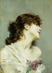 Profil af en ung kvinde, af Giovanni Boldini