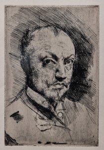 Selvportræt, ca. 1890 (tørpunkt, roulette og radering på papir) af Giovanni Boldini