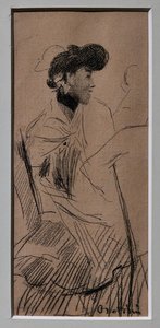 Siddende elegant kvinde af Giovanni Boldini