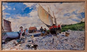 Stranden ved Etretat af Giovanni Boldini