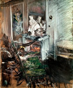 "Kardinalen" af Bernini i malerens værelse. Maleri af Giovanni Boldini (1842-1931) ca. 1899. Olie på lærred. Mål: 53x46 cm. Pistoia, Boldini-samlingen af Giovanni Boldini