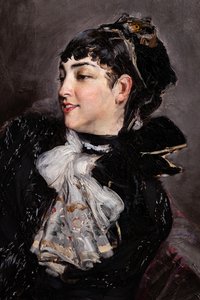 Grevinden af Rasty på sofaen, detaljer af Giovanni Boldini