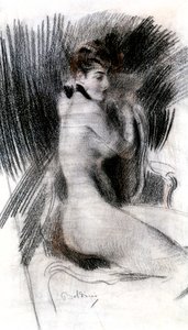 Sidder kvinde, c1920 af Giovanni Boldini