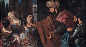 Esther før Ahasverus, mellem 1660 og 1670 af Giovanni Bonatti