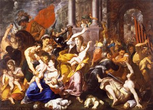 The Massacre of the Innocents, af Johann Christoph Storer (1611-1671), olie på lærred, 300x420 cm, Church of St Eustorgio, Milano, Italien. af Giovanni Cristoforo Storer