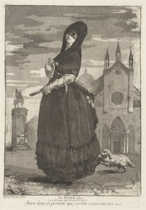Le Zendale (Kvinde i en hætte eller kvinden, der vender tilbage fra kirken) af Giovanni David