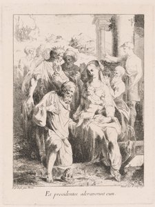 Tilbedelse af Magi af Giovanni David, after Battista Dossi
