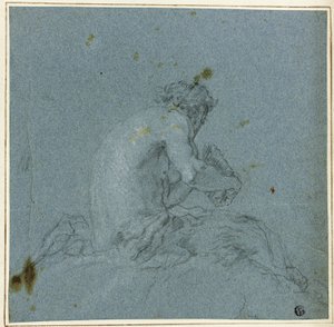 En Satyr, der spiller sine Piber af Giovanni Domenico Tiepolo