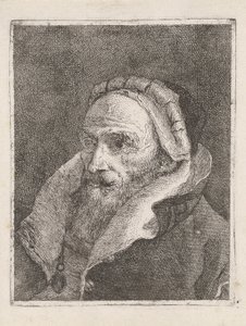 Skægget gammel mand med kasket, fra Raccolta di Teste (Samling af hoveder) af Giovanni Domenico Tiepolo