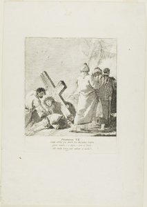 Kristus falder under korset for anden gang, planche syv fra Korsvejen af Giovanni Domenico Tiepolo