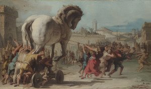 Processionen af ​​den trojanske hest til Troja. Omkring 1760