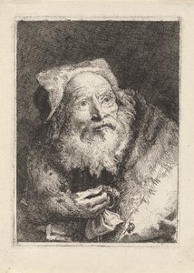 Ældre mand med et armbånd, fra Raccolta di Teste (Samling af hoveder) af Giovanni Domenico Tiepolo