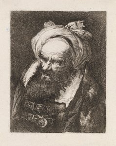 Ældre mand med en turban, fra Raccolta di Teste (Samling af hoveder) af Giovanni Domenico Tiepolo