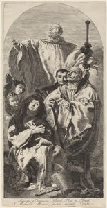 Fire hellige af Benediktinerordenen af Giovanni Domenico Tiepolo