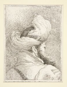Head of a Turk, fra serien Raccolta di Teste, Libro Secondo (Samling af hoveder, anden bog) af Giovanni Domenico Tiepolo