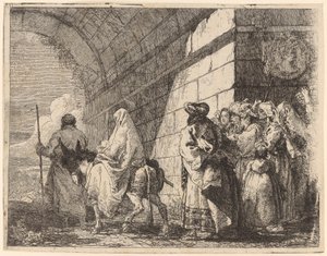 Den hellige familie forlader byen af Giovanni Domenico Tiepolo