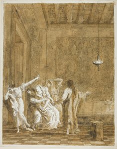 Jesus i Jairus hus af Giovanni Domenico Tiepolo